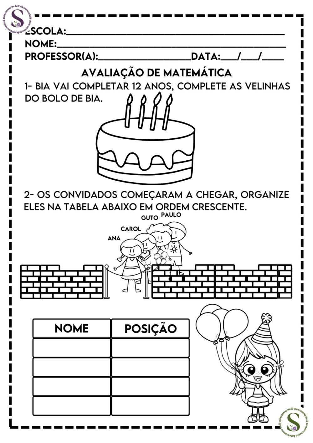 1º BIMESTRE AVALIAÇÕES 2024 1º ANO - Imagem 4