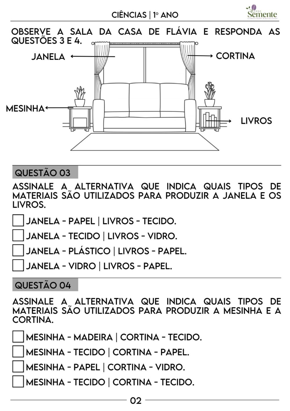1º BIMESTRE AVALIAÇÕES 2024 1º ANO - Imagem 2