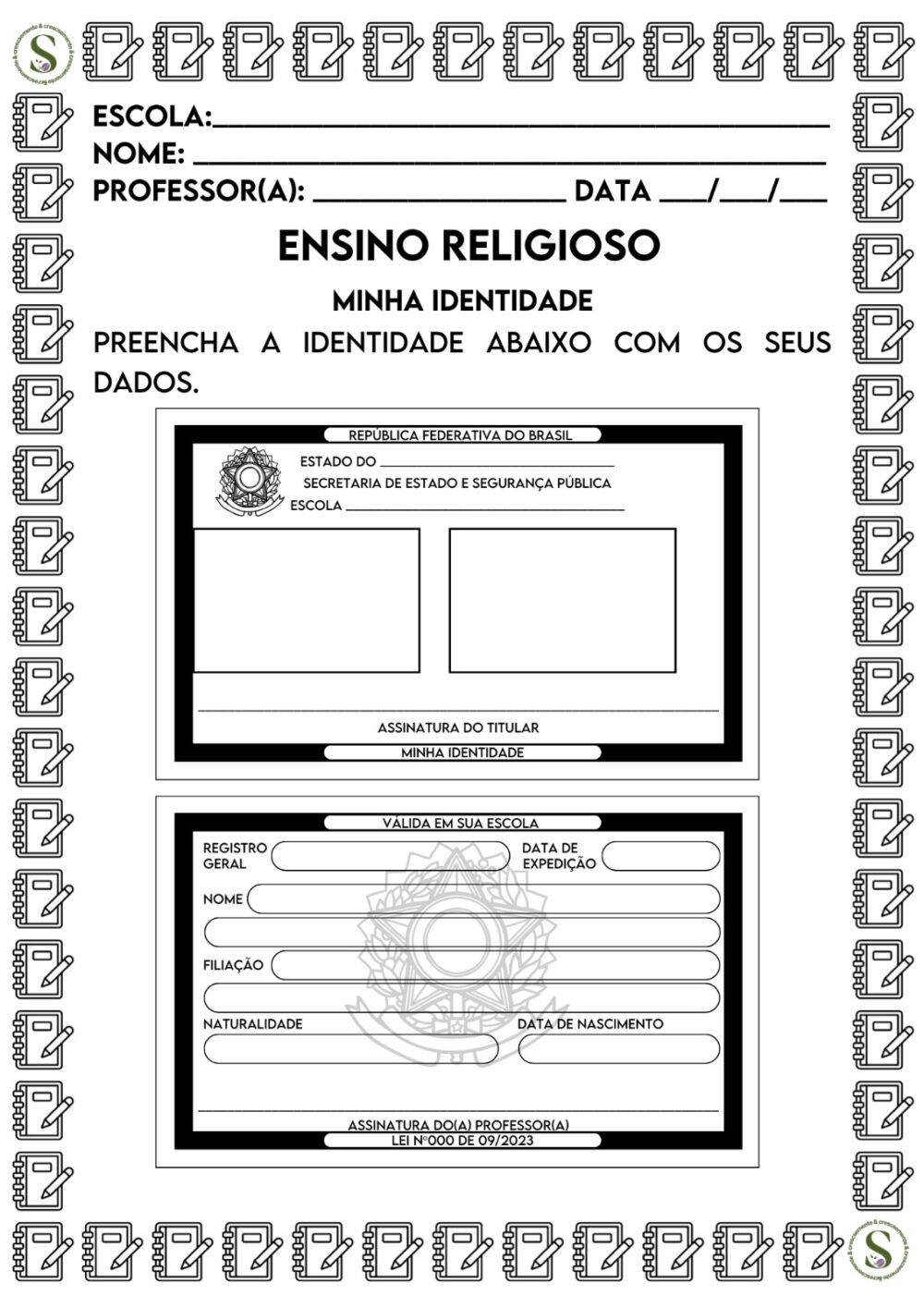 BLOCO DE ATIVIDADES 1º ANO 2024 - Imagem 2