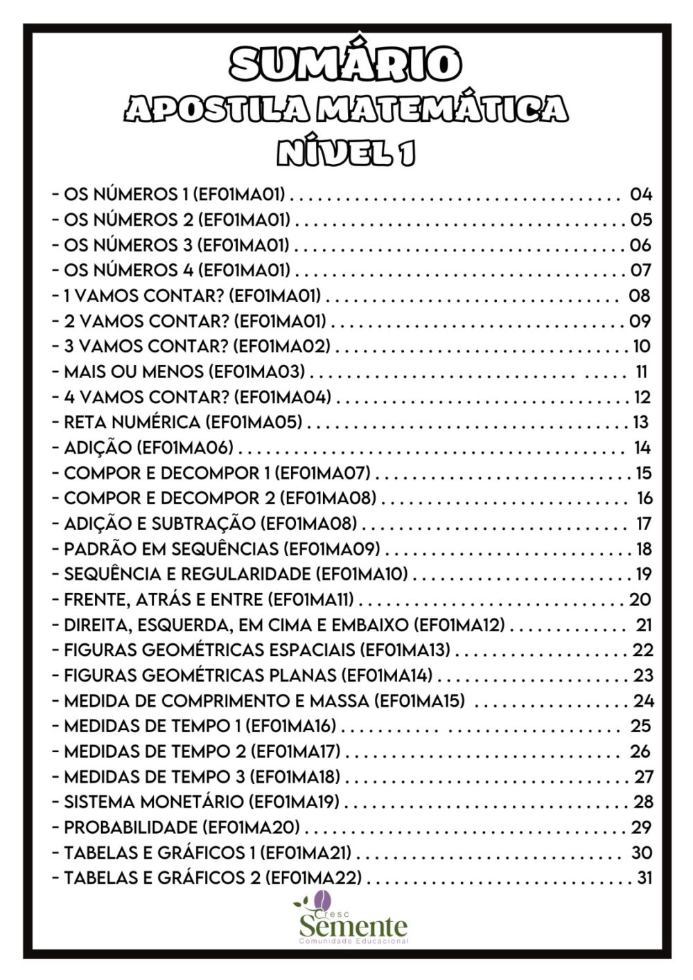 APOSTILA DE MATEMÁTICA 1º ANO 2024 - Imagem 3
