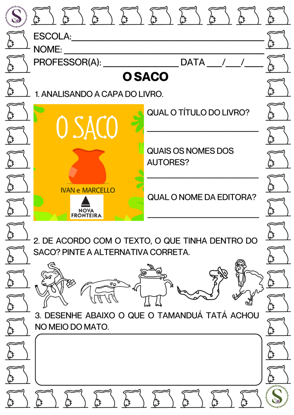 SEQUÊNCIA DIDÁTICA  DO LIVRO O SACO 1º ANO - Imagem 5
