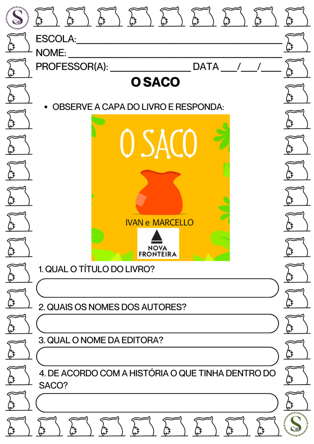 SEQUÊNCIA DIDÁTICA  O SACO 2º ANO - Imagem 3