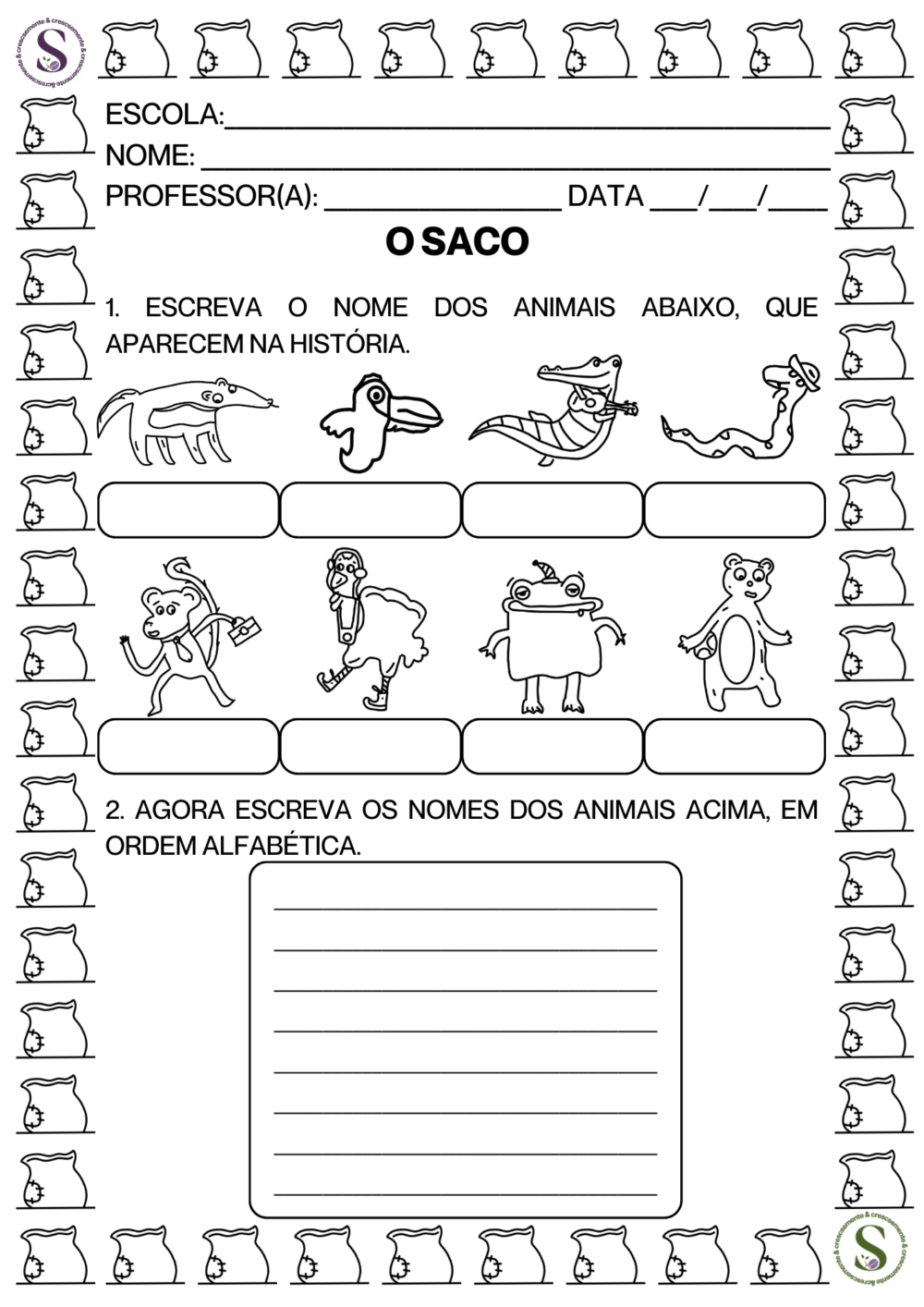 SEQUÊNCIA DIDÁTICA  DO LIVRO O SACO 1º ANO - Imagem 4