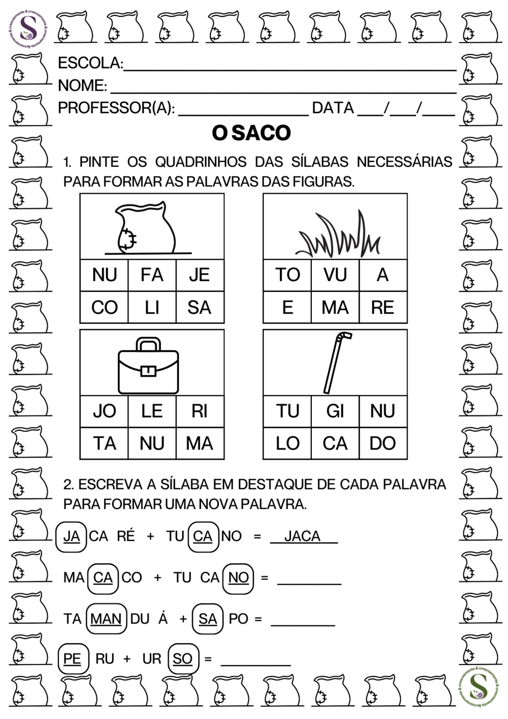 SEQUÊNCIA DIDÁTICA  O SACO 2º ANO - Imagem 2