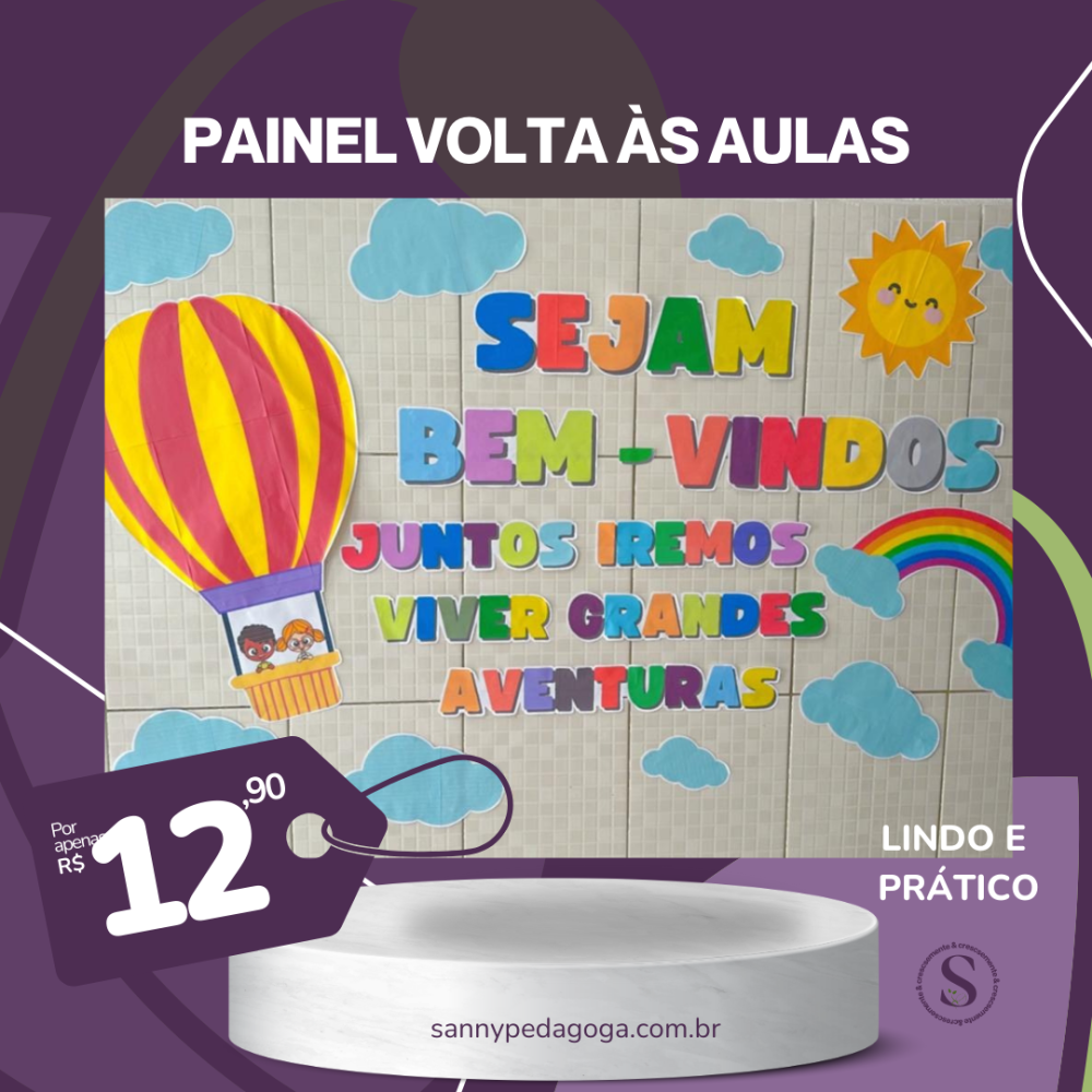 PAINEL VOLTA ÀS AULAS BALÃO- NOVAS AVENTURAS