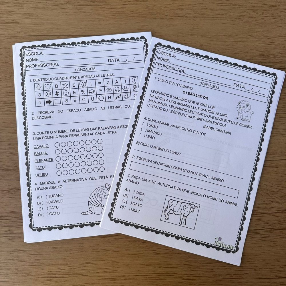 SONDAGENS 1º E 2º ANO (LÍNGUA PORTUGUESA DE MATEMÁTICA) - Imagem 3
