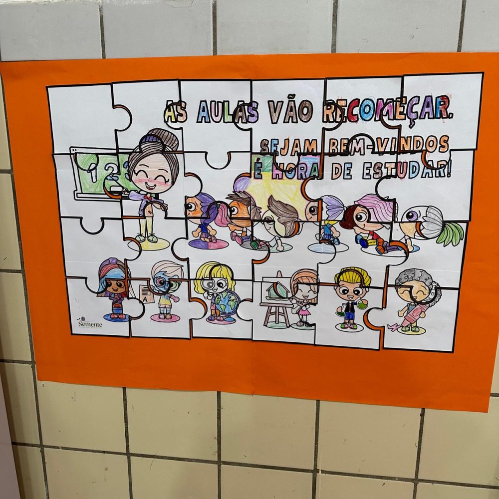 PAINEL VOLTA ÀS AULAS - QUEBRA CABEÇA PARA COLORIR - Imagem 2