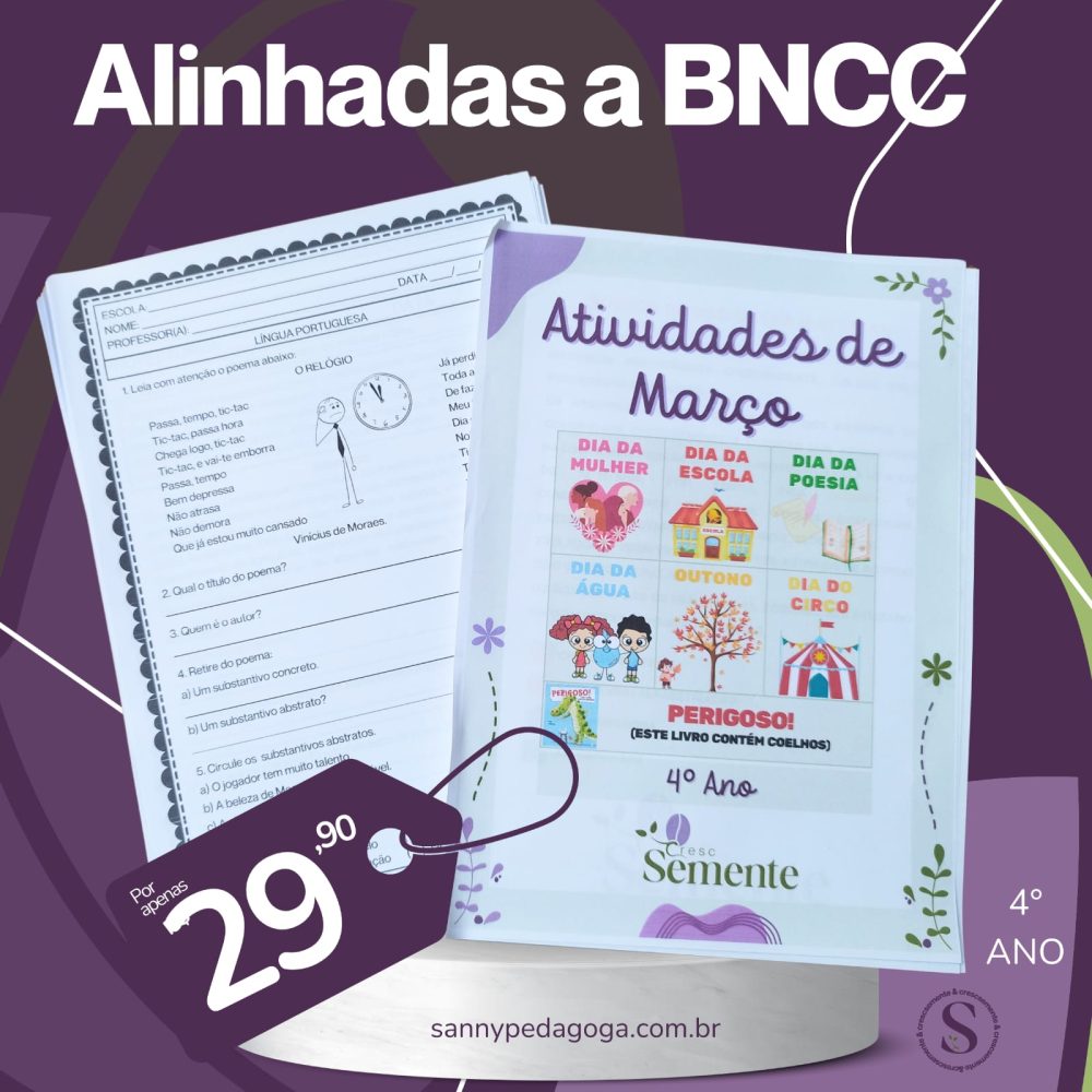 4º ANO - ATIVIDADES MÊS DE MARÇO