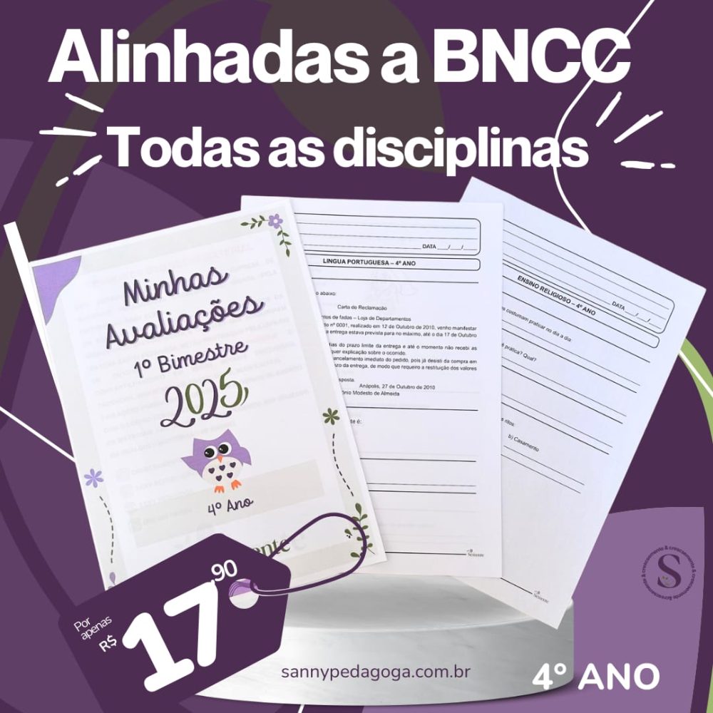 AVALIAÇÕES 4° ANO