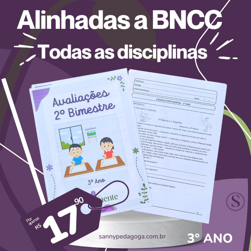 AVALIAÇÕES 3° ANO - SEGUNDO BIMESTRE