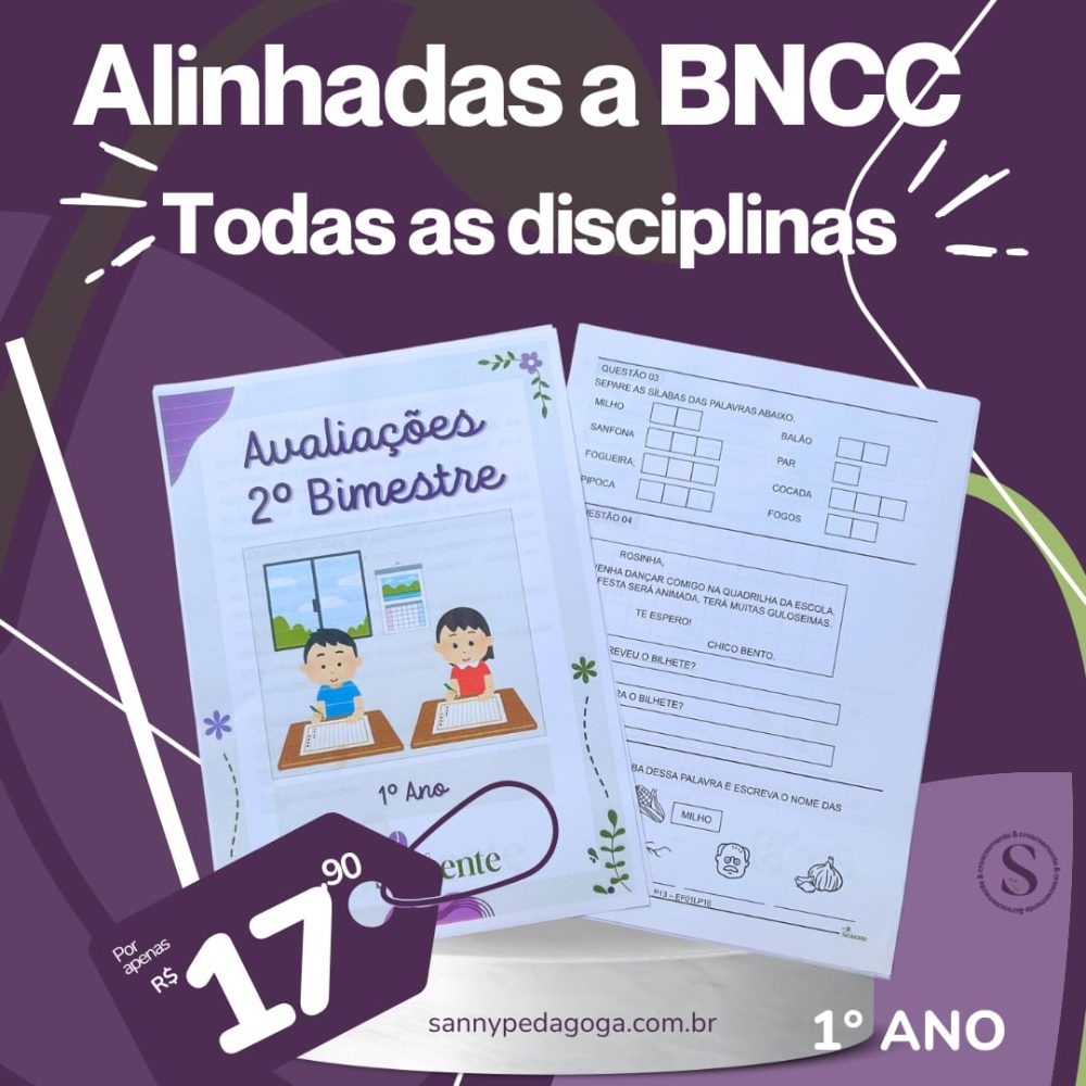 AVALIAÇÕES 1° ANO - SEGUNDO BIMESTRE