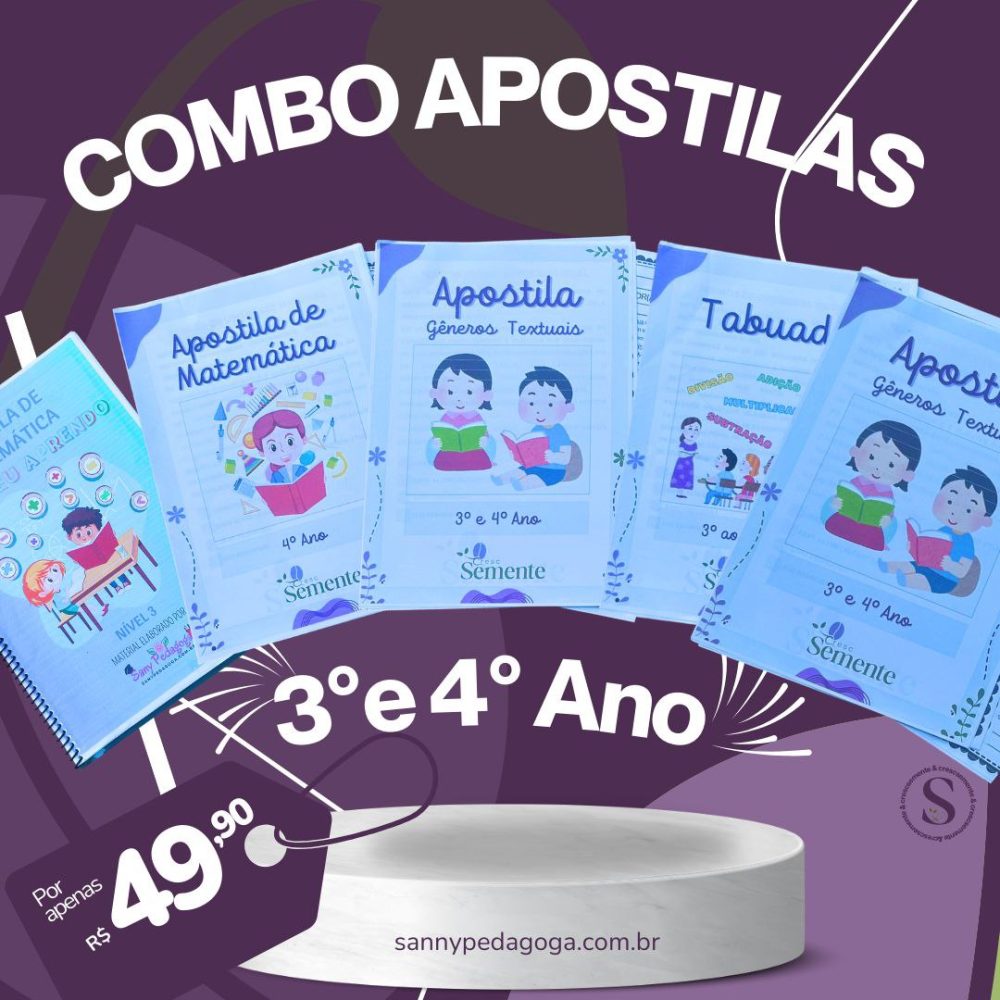 COMBO DAS APOSTILAS 3° E 4° ANOS