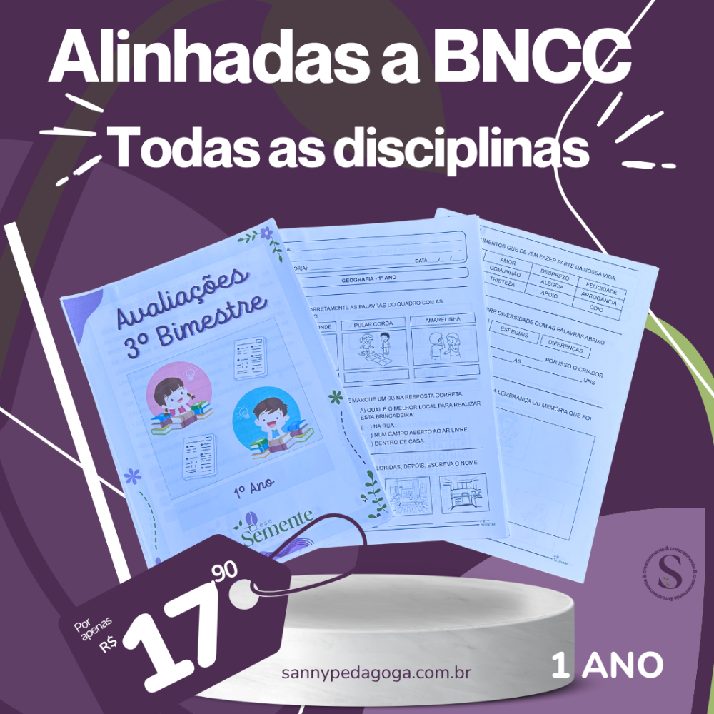 AVALIAÇÕES 1º ANO - 3º BIMESTRE