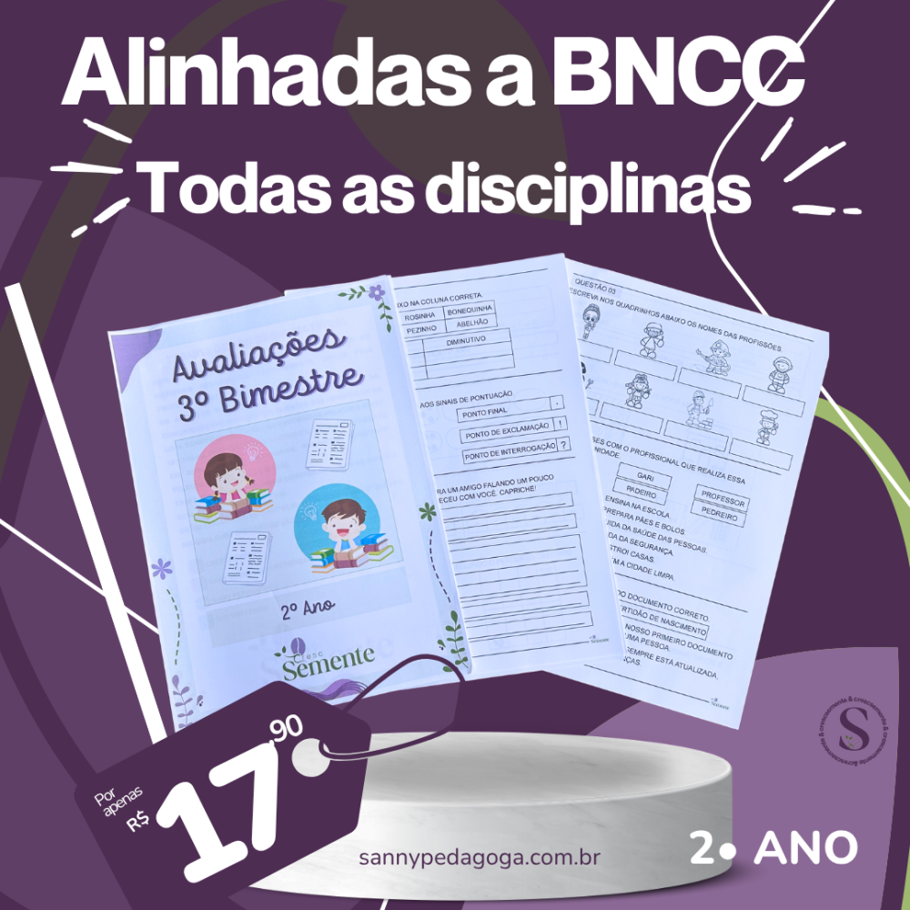 AVALIAÇÕES 2º ANO - 3º BIMESTRE