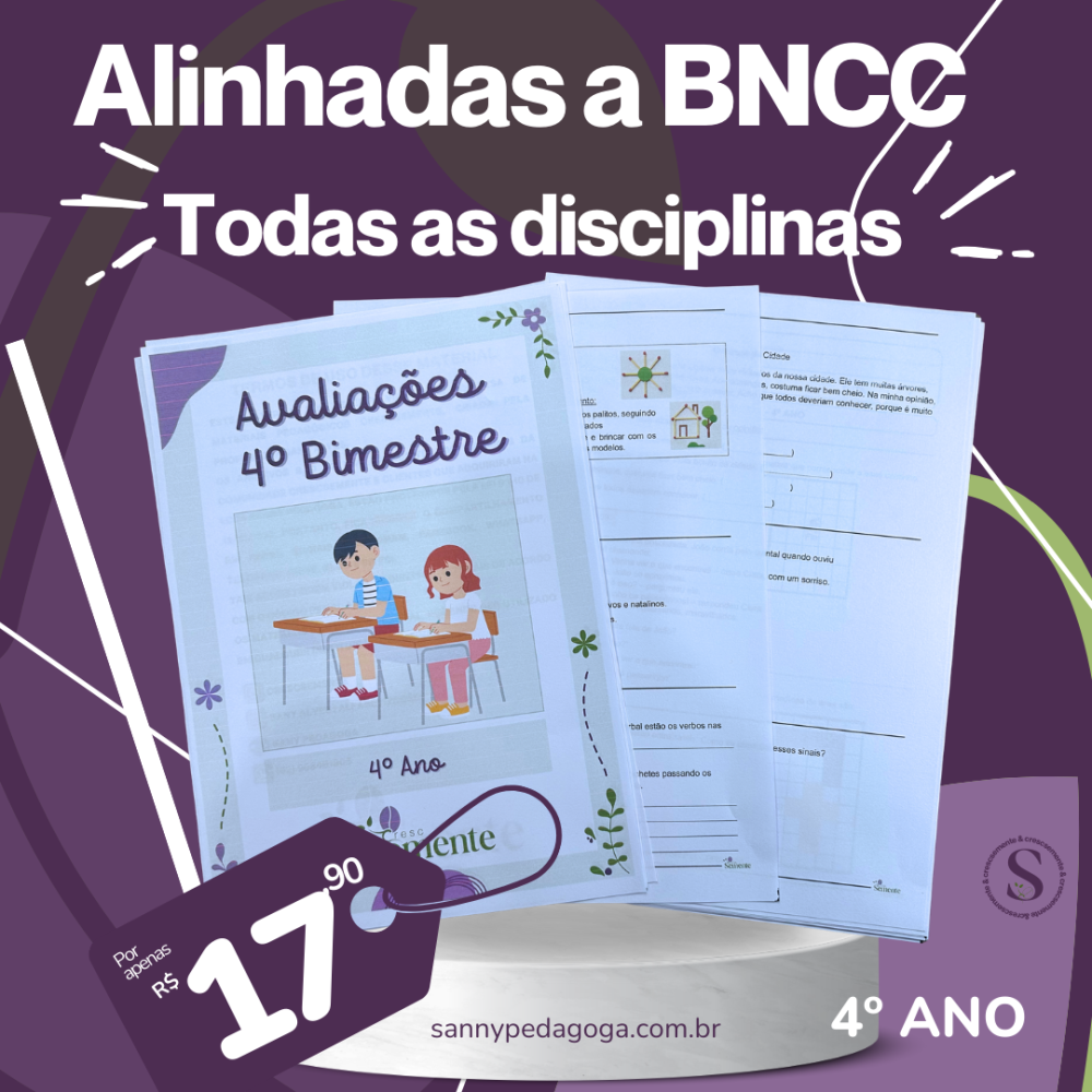 AVALIAÇÕES 4º ANO - 4º BIMESTRE