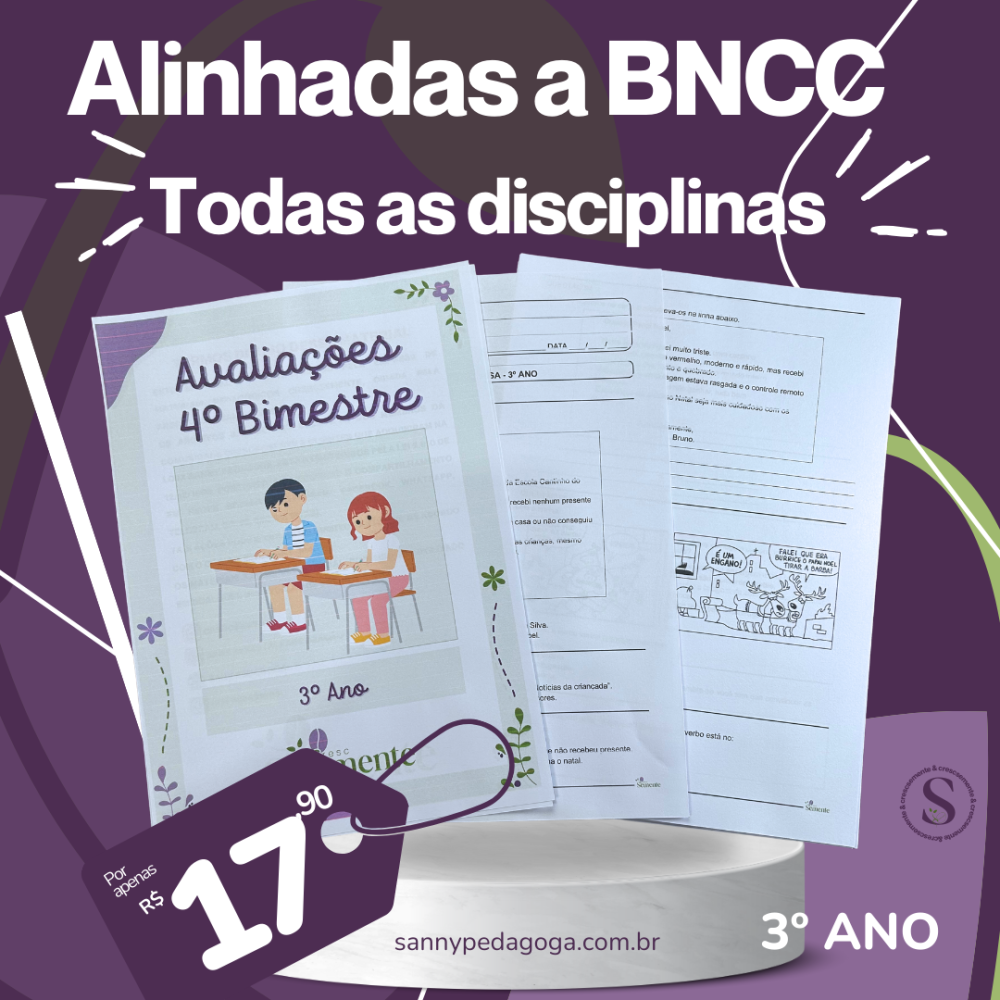 AVALIAÇÕES 3º ANO - 4º BIMESTRE