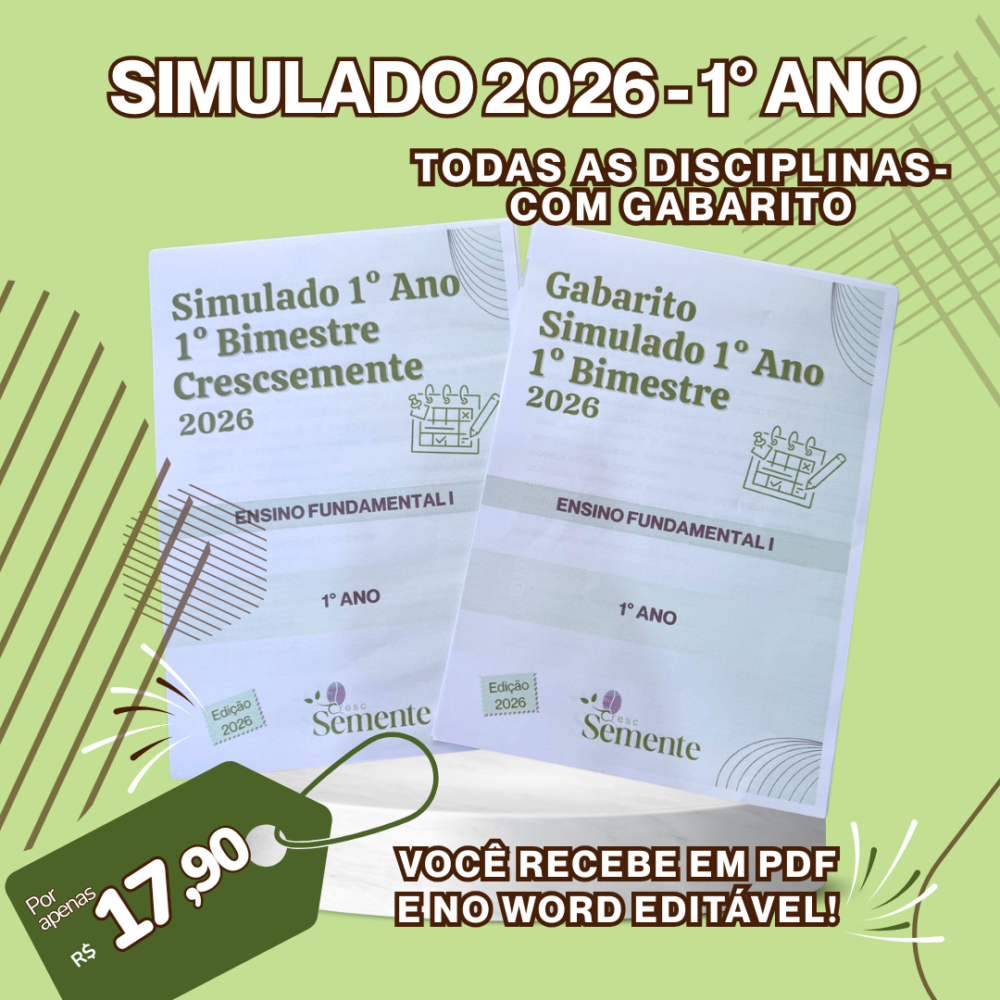 SIMULADOS 2026 - 1º ANO - TODAS AS DISCIPLINAS