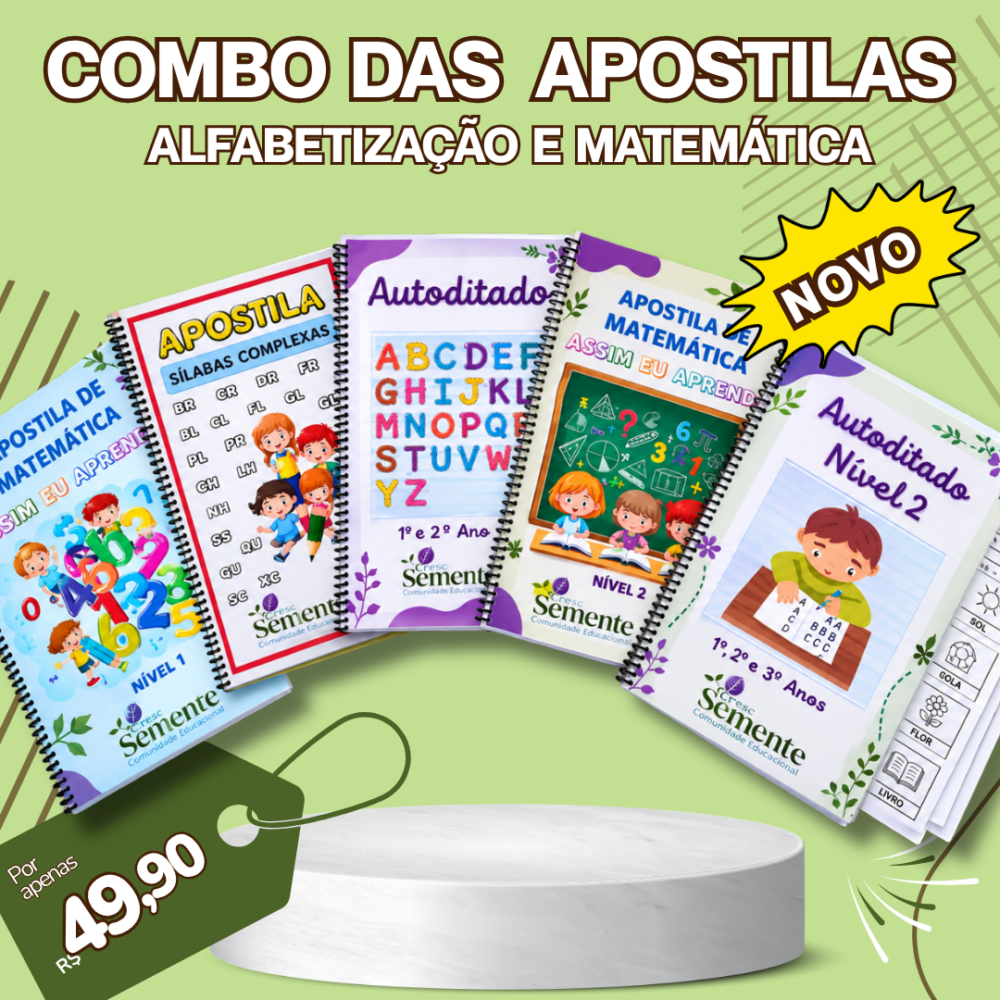 COMBO DAS APOSTILAS - ALFABETIZAÇÃO + MATEMÁTICA